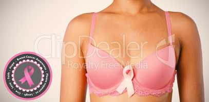 Composite image of breast cancer awareness message