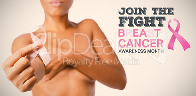 Composite image of breast cancer awareness message Composite image of breast cancer awareness message