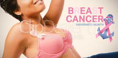 Composite image of breast cancer awareness message