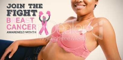 Composite image of breast cancer awareness message