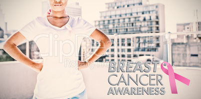 Composite image of breast cancer awareness message