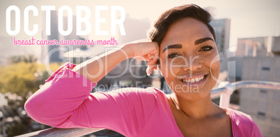 Composite image of pink breast cancer awareness text