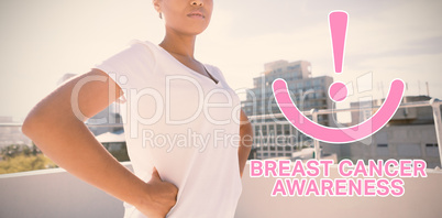 Composite image of breast cancer awareness message