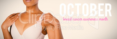 Composite image of pink breast cancer awareness text