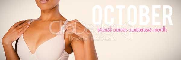 Composite image of pink breast cancer awareness text