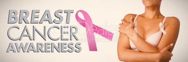 Composite image of breast cancer awareness message