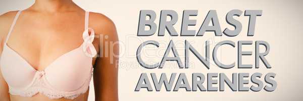 Composite image of breast cancer awareness message