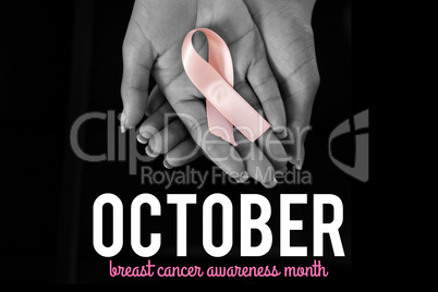 Composite image of pink breast cancer awareness text