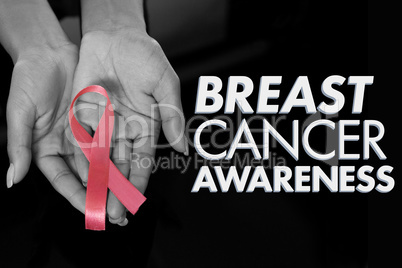 Composite image of breast cancer awareness message