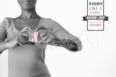 Composite image of breast cancer awareness message