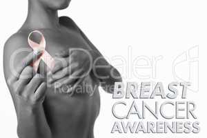 Composite image of breast cancer awareness message