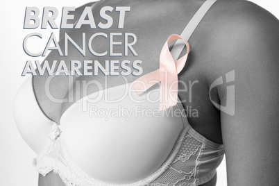 Composite image of breast cancer awareness message