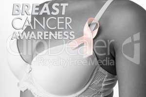 Composite image of breast cancer awareness message