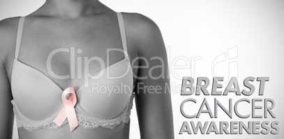 Composite image of breast cancer awareness message