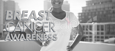 Composite image of breast cancer awareness message