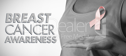 Composite image of breast cancer awareness message