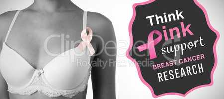 Composite image of breast cancer awareness message