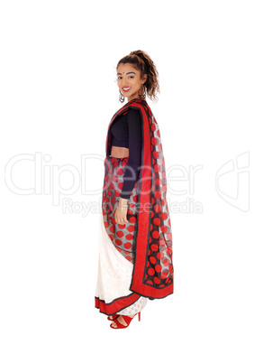 Lovely young woman in an original Indian dress