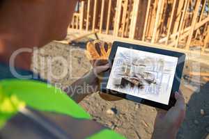 Female Construction Worker Reviewing Kitchen Illustration on Com