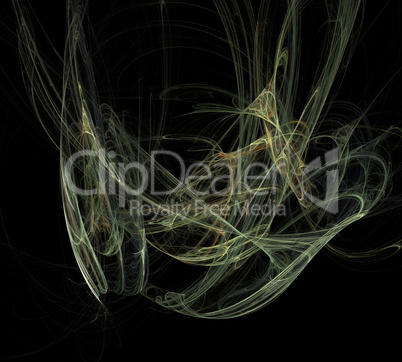 image of one Digital Fractal on Black Color