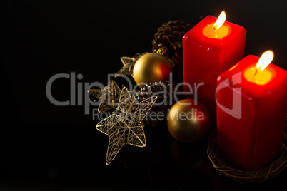 Christmas red square candles