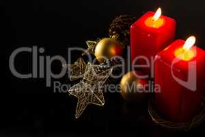 Christmas red square candles