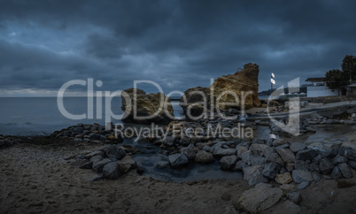 Gloomy clouds over the sea