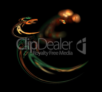 image of one Digital Fractal on Black Color image of one Digital Fractal on Black Color