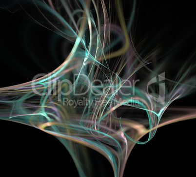 image of one Digital Fractal on Black Color