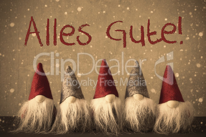 Gnomes, Snowflakes, Alles Gute Means Best Wishes