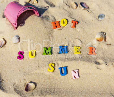 abstract summer background with summer, sun and hot