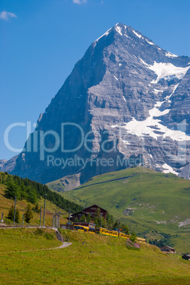 beautiful summer mountain landscape with views of Eiger peak. Bernese Oberland, Switzerland