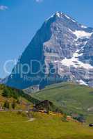 beautiful summer mountain landscape with views of Eiger peak. Bernese Oberland, Switzerland