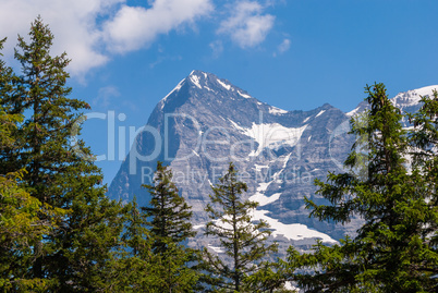 beautiful summer mountain landscape with views of Eiger peak. Bernese Oberland, Switzerland