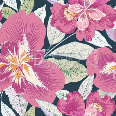 Floral seamless pattern.  Flower background. Flourish nature gar