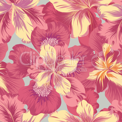 Floral seamless pattern.  Flower background. Flourish nature gar