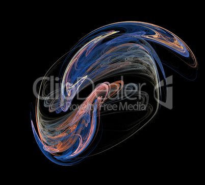 image of one Digital Fractal on Black Color