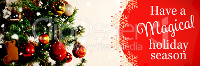 Composite image of white and red greetings card