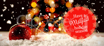 Composite image of white and red greetings card