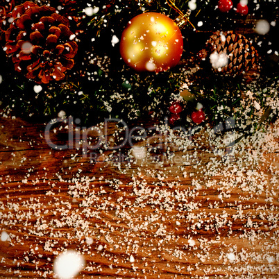 Composite image of snow falling