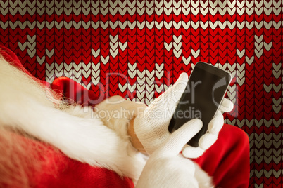 Composite image of santa using smartphone