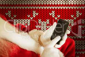 Composite image of santa using smartphone