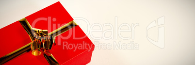 Red Christmas gift on white background