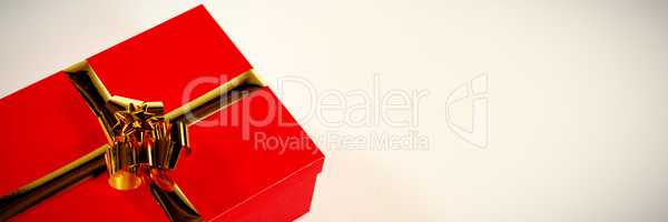 Red Christmas gift on white background