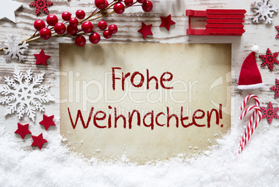 Bright Christmas Decoration, Frohe Weihnachten Means Merry Christmas