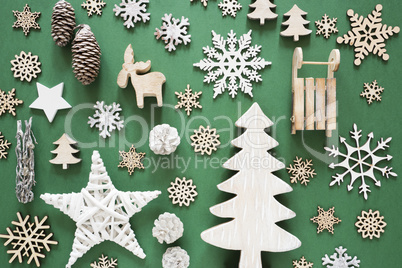 Flat Lay With Wooden Christmas Decoration Like Trees