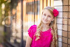 Cute Young Caucasian Girl Outdoor Portrait