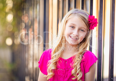 Cute Young Caucasian Girl Outdoor Portrait