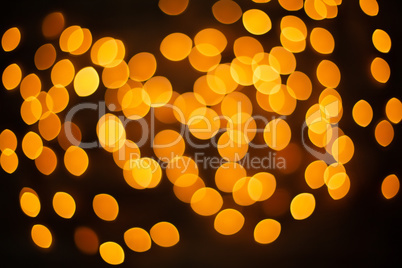 unfocused yellow Christmas light