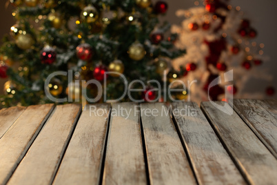 Unfocused Christmas tree with copy space